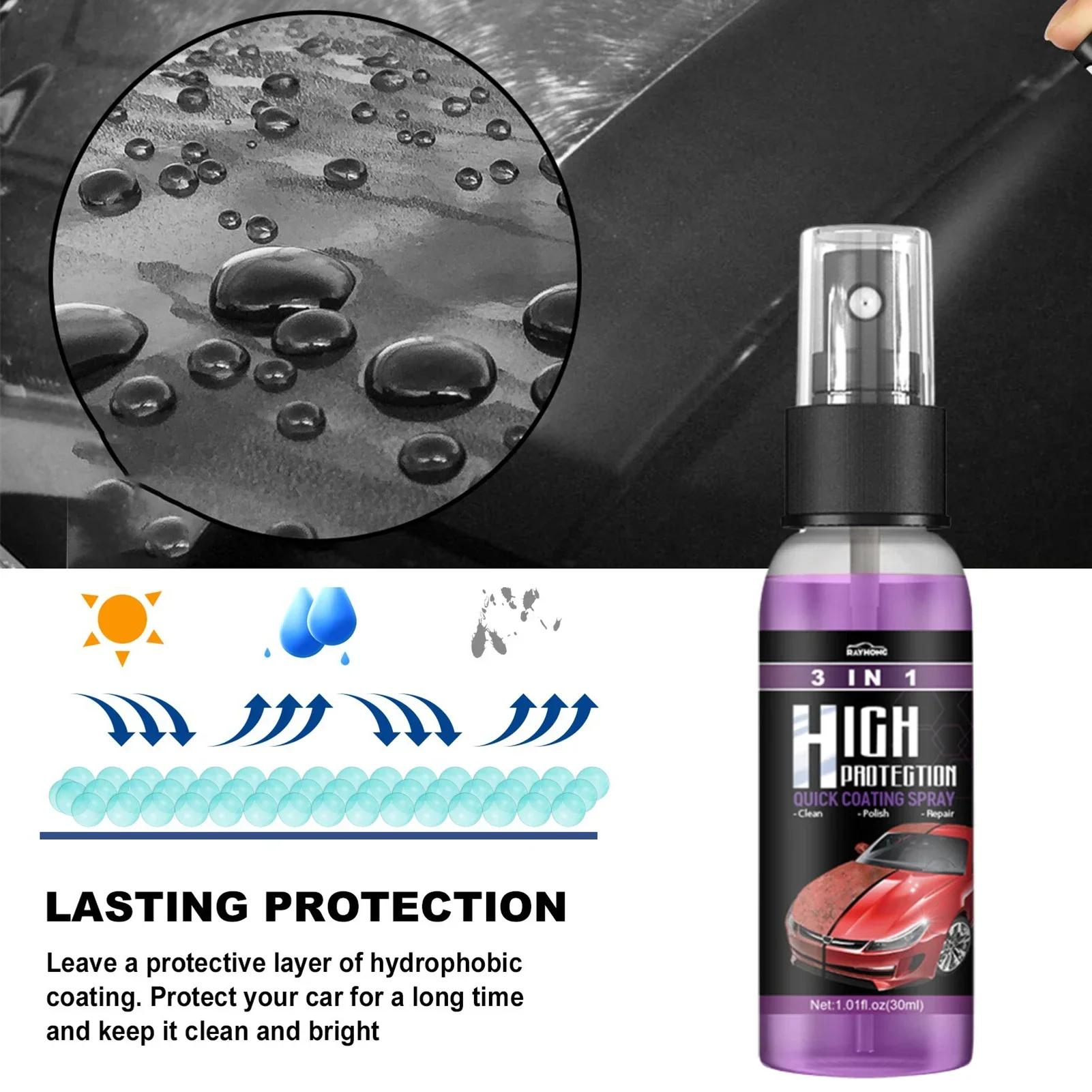 3 in 1 Car Ceramic Liquid Coat - Nano Liquid Coating บทวิจารณ์และราคา