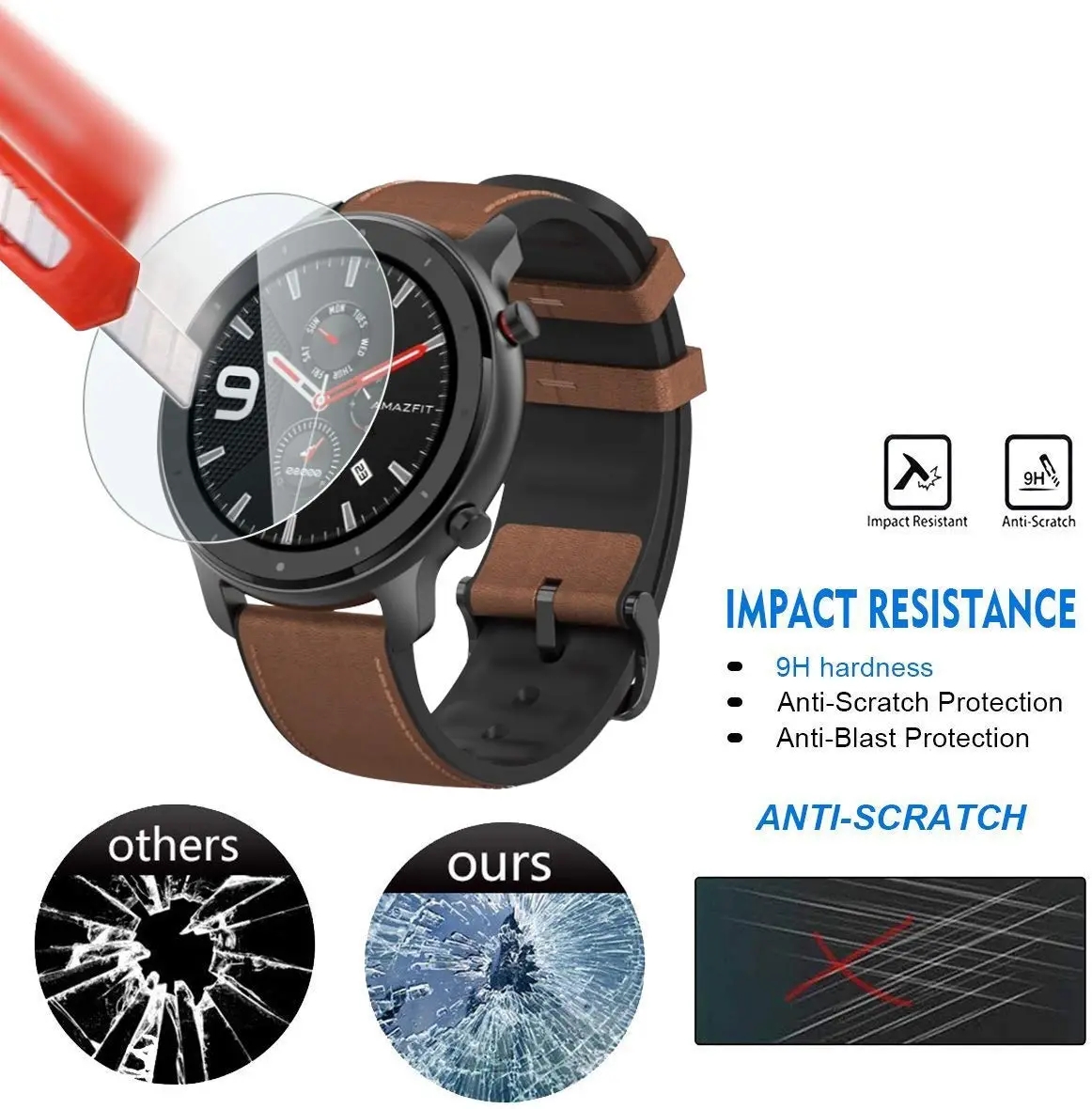 9H Tempered Glass Film For Ama - Smartwatch Screen Film บทวิจารณ์และราคา